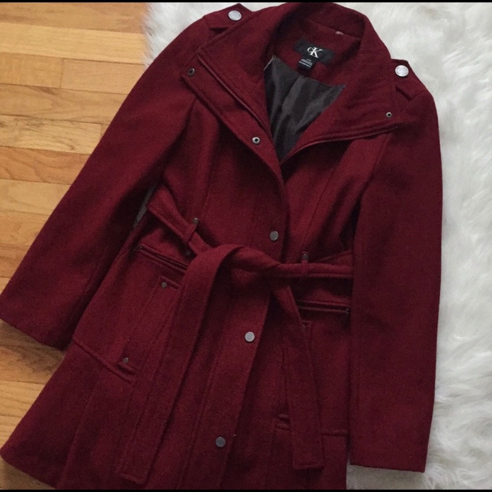 Calvin Klein dark red coat